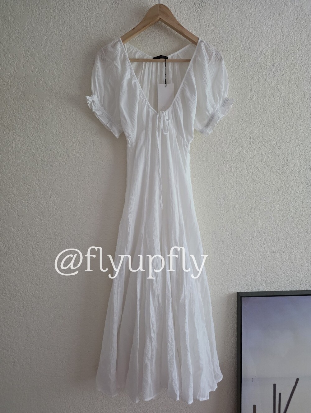 Zara Chiffon Midi Dress White - Picture 12 of 12